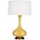 Robert Abbey Pike 32" Modern Brass and Sunset Yellow Ceramic Lamp