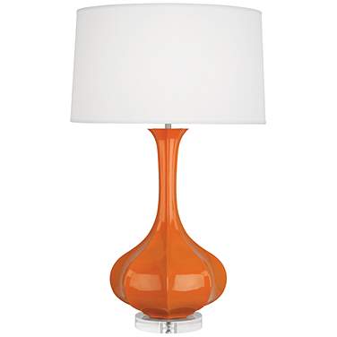 Robert Abbey Pike 32" Modern Pumpkin Orange Ceramic Table Lamp