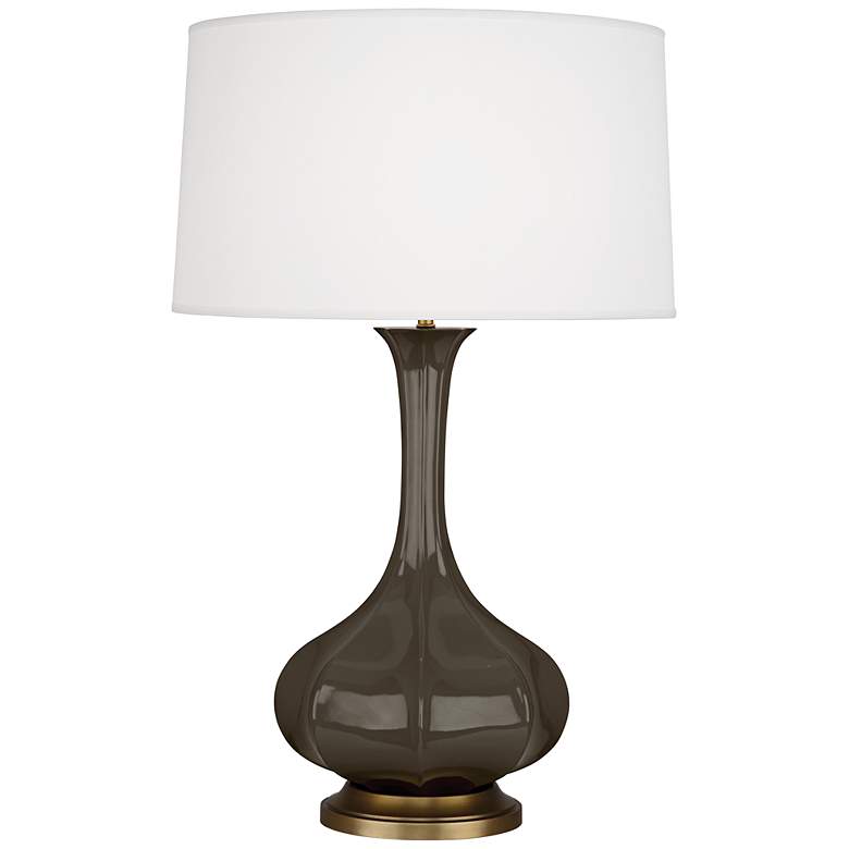 Image 1 Robert Abbey Pike Brown Tea Ceramic and Brass Table Lamp