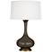Robert Abbey Pike Brown Tea Ceramic and Brass Table Lamp