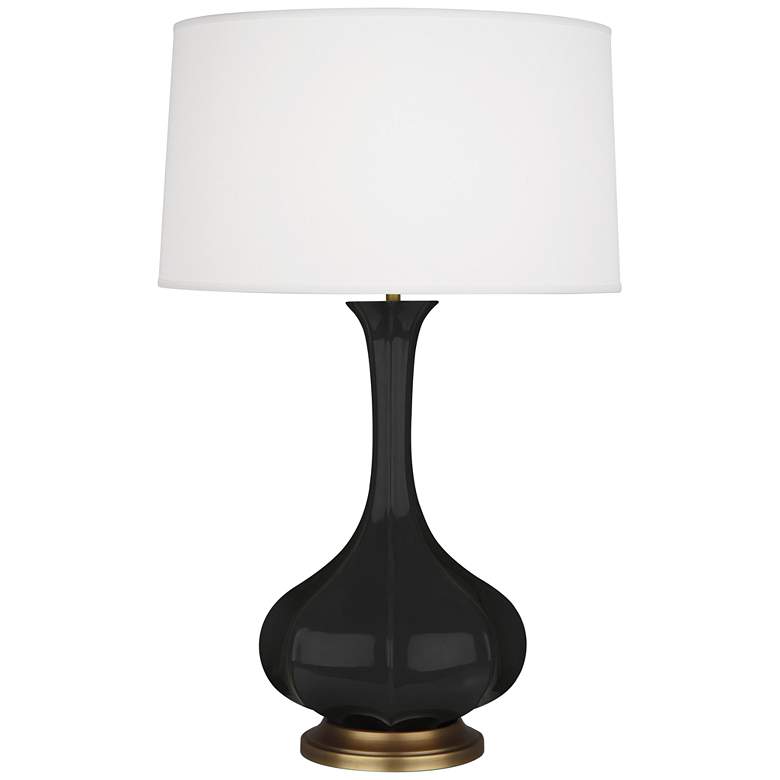 Image 1 Robert Abbey, Pike, Obsidian Glazed Ceramic, Table Lamp