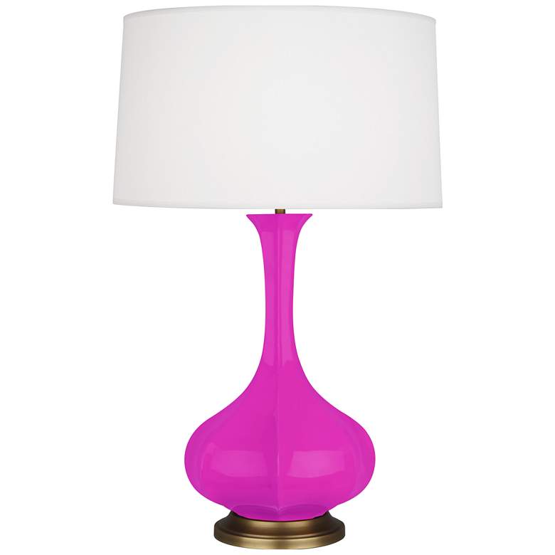 Image 1 Robert Abbey, Pike, Razzle Rose Glazed Ceramic, Brass Accent, Table Lamp