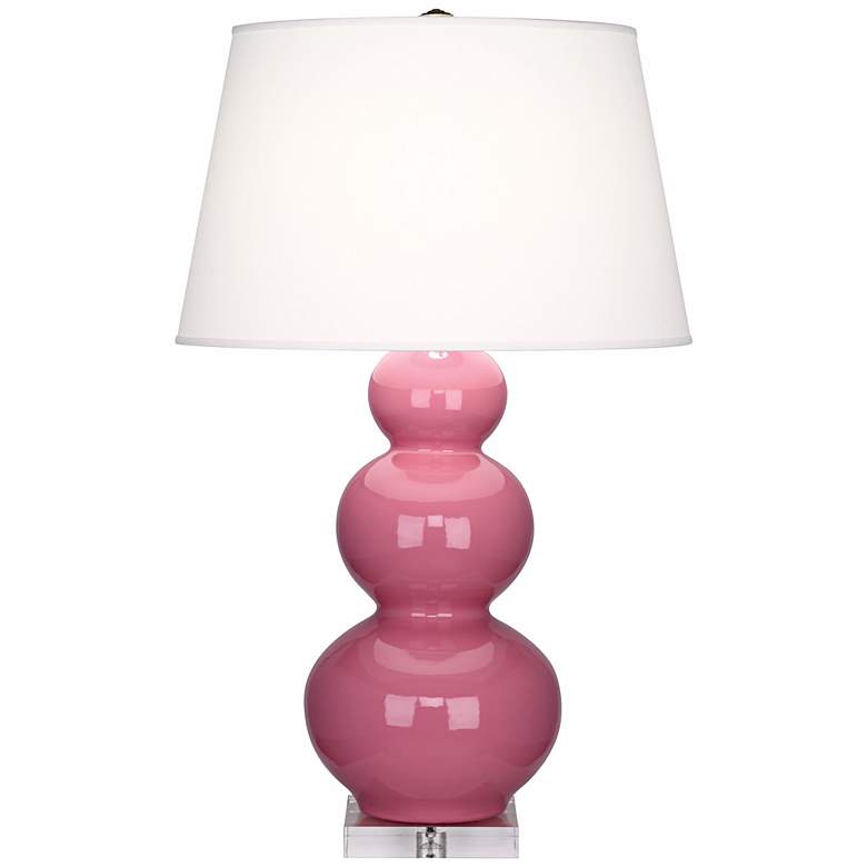 Image 1 Robert Abbey Pink Triple Gourd Ceramic Buffet Lamp
