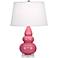 Robert Abbey Pink Triple Gourd Ceramic Table Lamp