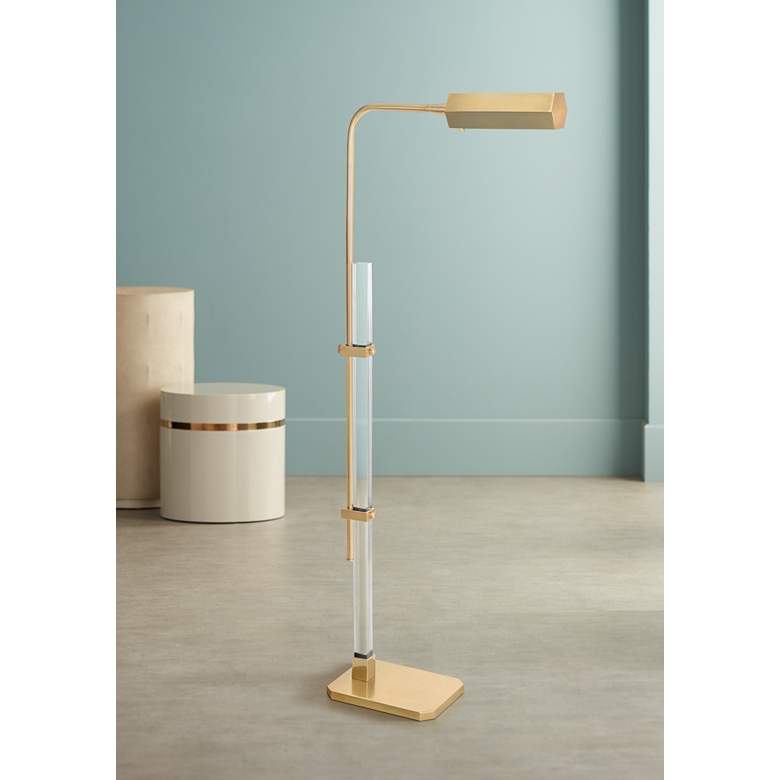 Image 1 Robert Abbey Plexus Brass Adjustable LED Floor Lamp