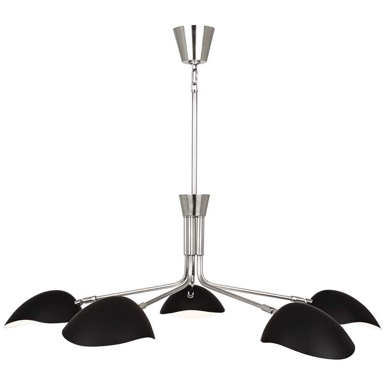 Image 1 Robert Abbey Racer 50"W Polished Nickel 5-Light Chandelier