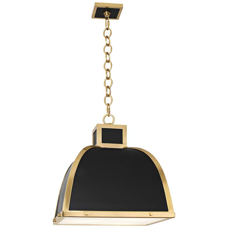 Image 2 Robert Abbey Ranger 17 1/2 inchW Black and Brass Pendant Light