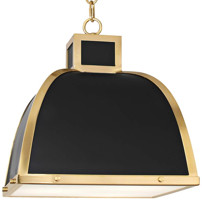 Image 4 Robert Abbey Ranger 17 1/2 inchW Black and Brass Pendant Light more views