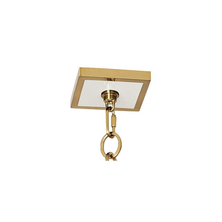 Image 3 Robert Abbey Ranger 17 1/2 inchW White and Brass Pendant Light more views