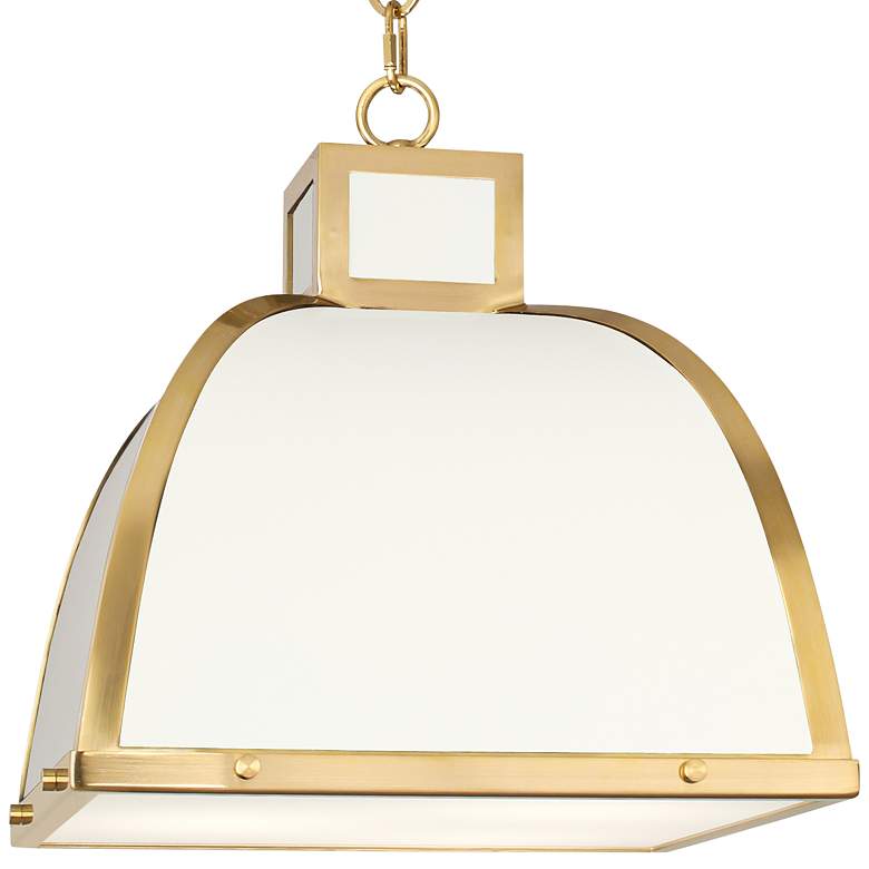 Image 4 Robert Abbey Ranger 17 1/2 inchW White and Brass Pendant Light more views