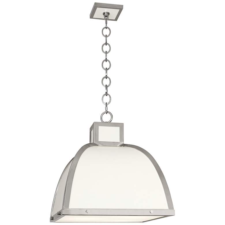 Image 2 Robert Abbey Ranger 17 1/2 inchW White and Nickel Pendant Light