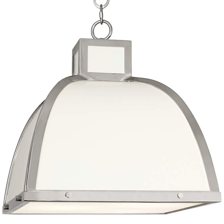 Image 4 Robert Abbey Ranger 17 1/2 inchW White and Nickel Pendant Light more views