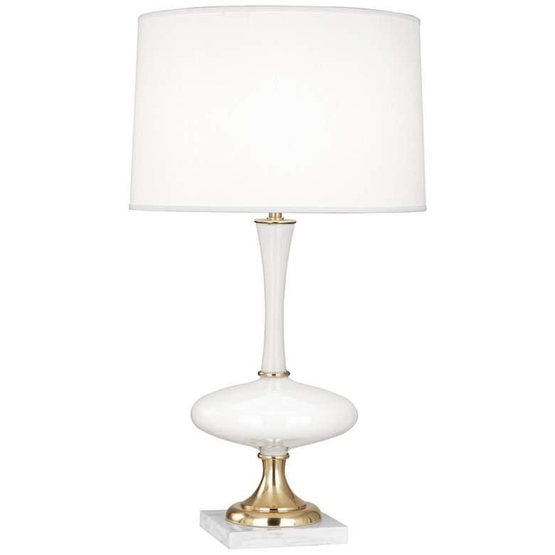 Image 1 Robert Abbey Raquel 30 1/4 inch High White Glass Modern Table Lamp