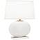 Robert Abbey Raquel White and Brass Oval Table Lamp