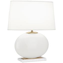 Robert Abbey Raquel White and Brass Oval Table Lamp