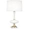 Robert Abbey Raquel White Glass and Brass Table Lamp