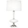 Robert Abbey Raquel White Glass and Nickel Table Lamp