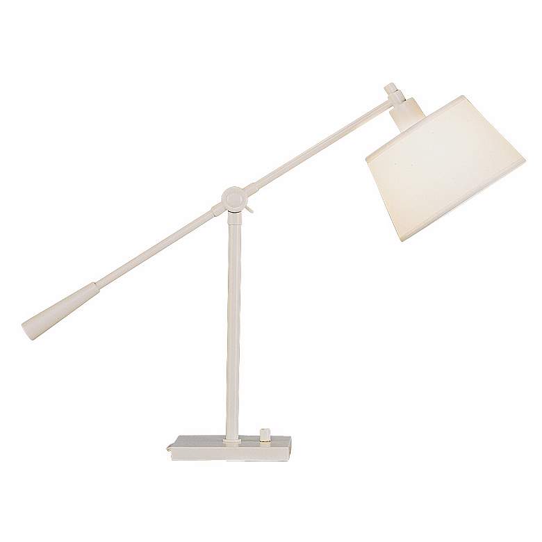 Image 2 Robert Abbey Real Simple Adjustable Height White Finish Boom Arm Lamp