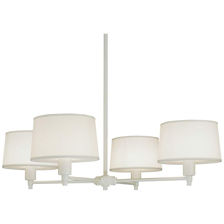 Image 1 Robert Abbey Real Simple Chandelier 35" white w/white fabric Shade