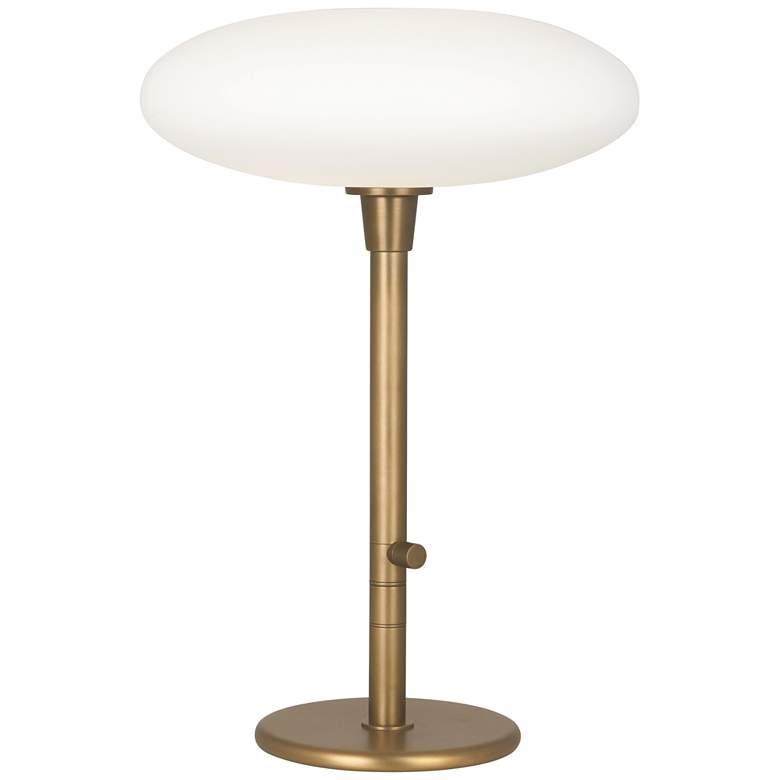Image 1 Robert Abbey Rico Espinet Ovo Table Lamp 23 inch brass finish w/white glas