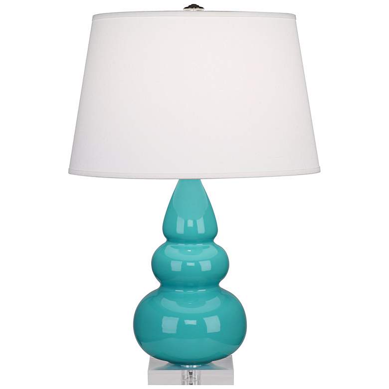 Image 1 Robert Abbey Robin Egg Blue Triple Gourd Ceramic Table Lamp