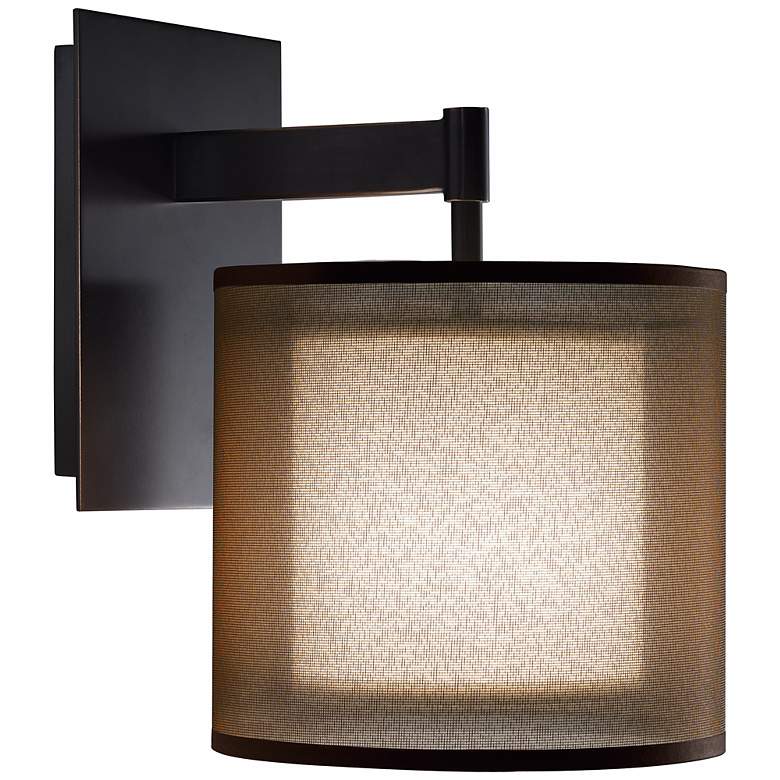 Image 1 Robert Abbey Saturnia Bronze Plug-In Wall Sconce