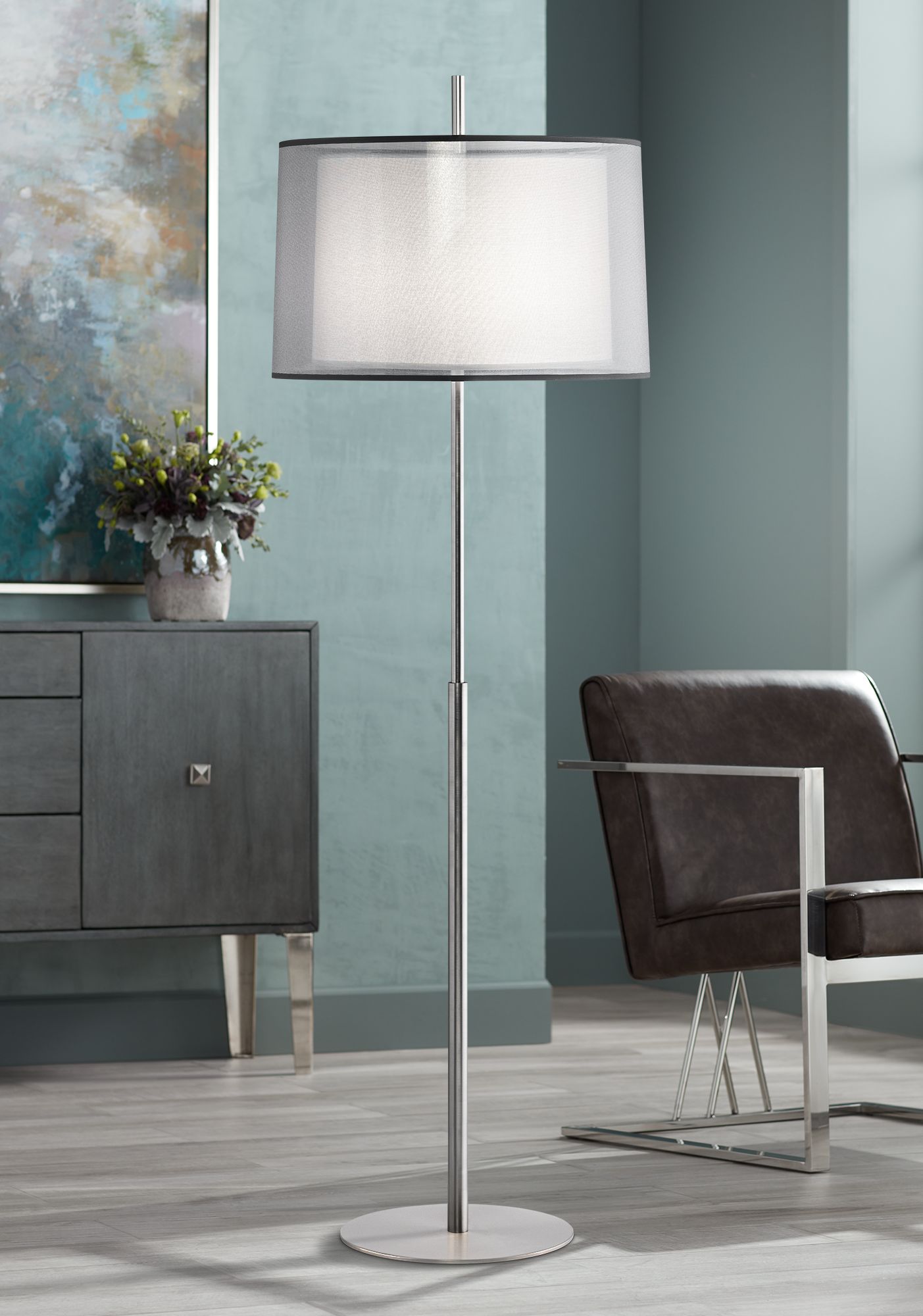 Robert Abbey Saturnia Brushed Nickel Collection