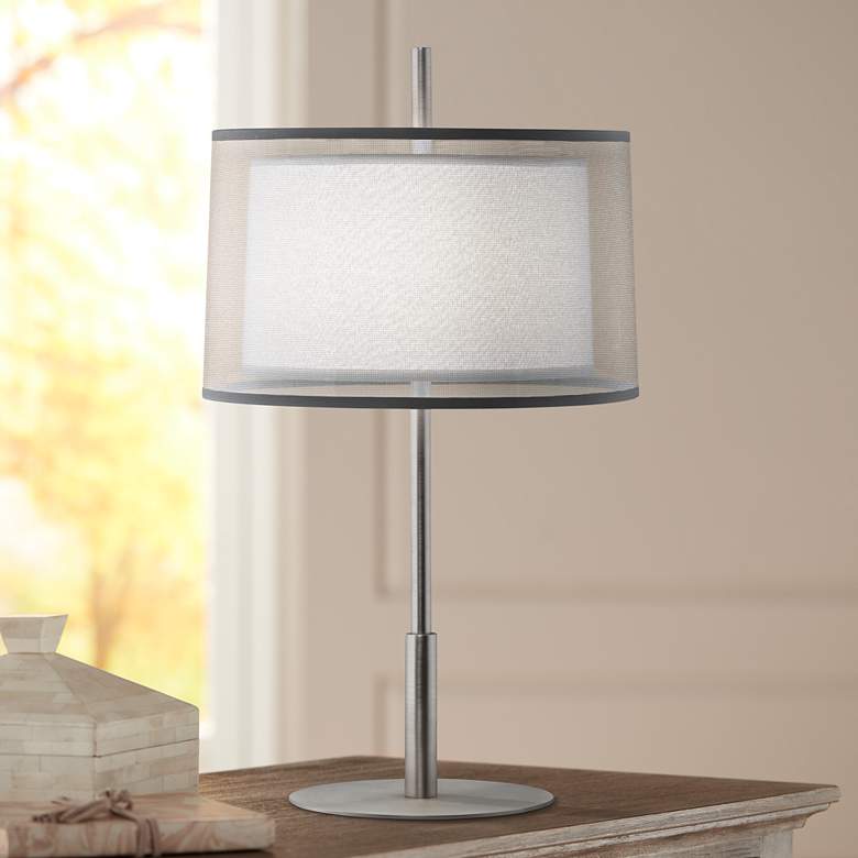 Image 1 Robert Abbey Saturnia Steel 22 3/4" High Table Lamp