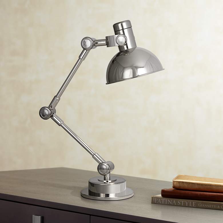 Image 1 Robert Abbey Scout Polished Nickel Adjustable Desk Lamp