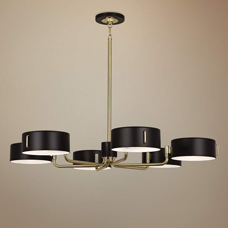 Image 1 Robert Abbey Simon 37"W Antique Brass 6-Light Chandelier