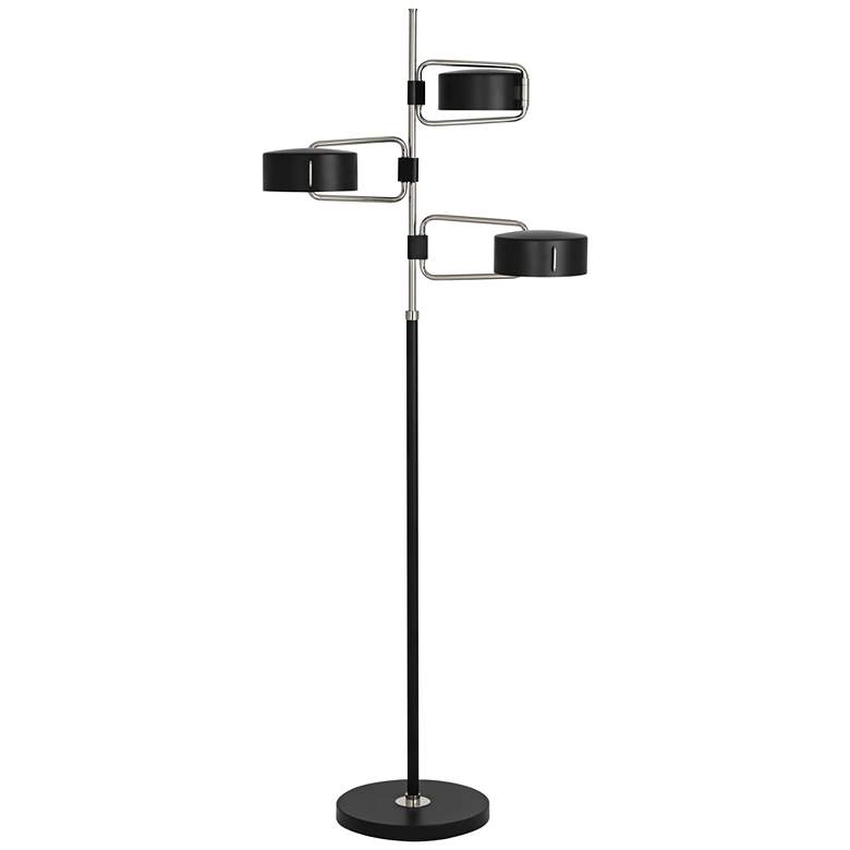 Image 1 Robert Abbey Simon Polished Nickel Black 3-Light Floor Lamp