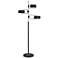 Robert Abbey Simon Polished Nickel Black 3-Light Floor Lamp
