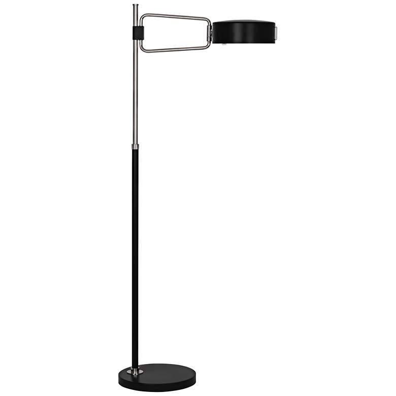 Image 1 Robert Abbey Simon Satin Black Polished Nickel Floor Lamp