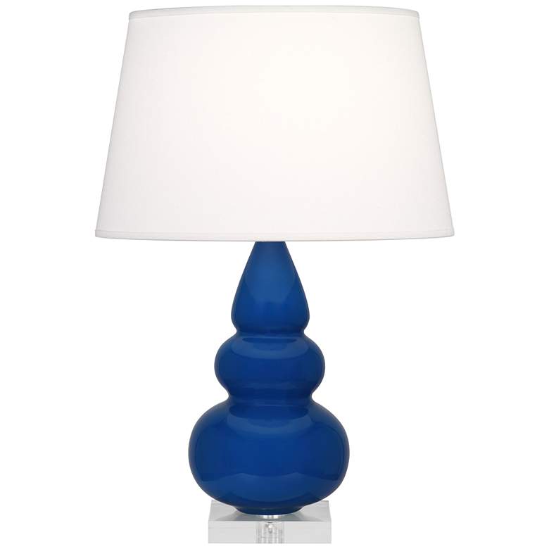 Image 1 Robert Abbey, Small Triple Gourd, Cobalt Ceramic, Lucite, Accent Lamp