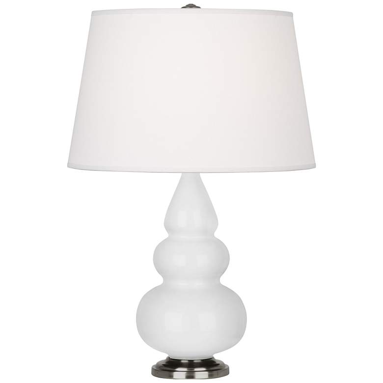 Image 1 Robert Abbey, Small Triple Gourd, Daisy Ceramic, Silver, Accent Lamp