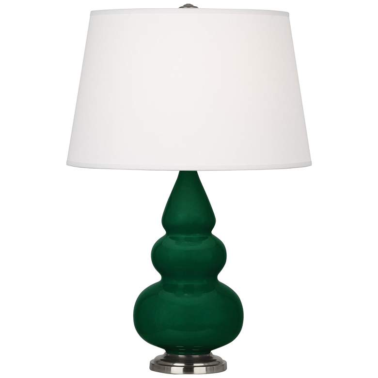 Image 1 Robert Abbey, Small Triple Gourd, Jungle Ceramic, Silver, Accent Lamp