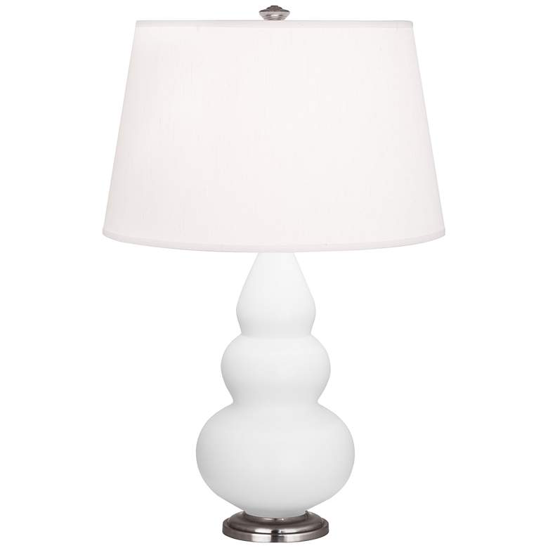 Image 1 Robert Abbey, Small Triple Gourd, M Daisy Ceramic, Silver, Accent Lamp