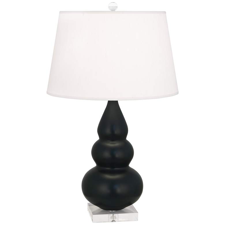 Image 1 Robert Abbey, Small Triple Gourd, Obsidian Ceramic, Lucite, Accent Lamp