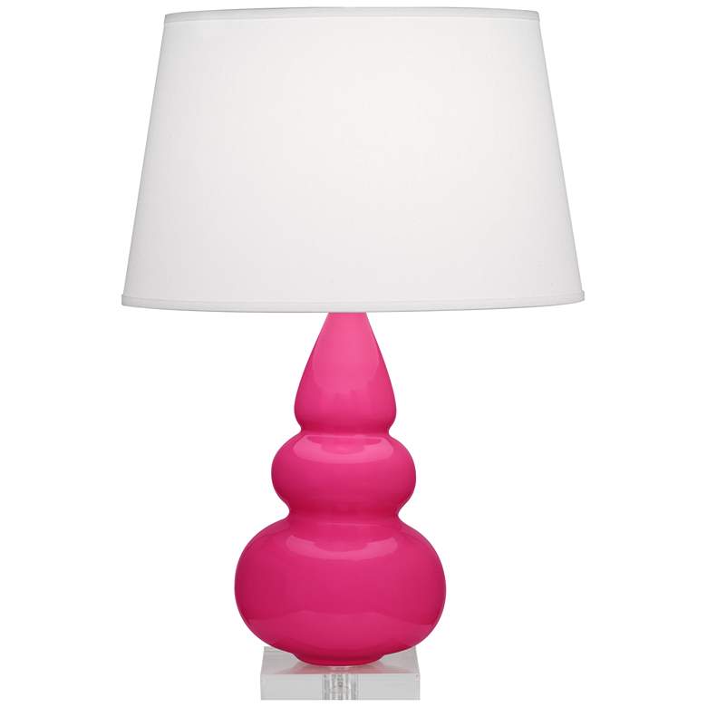 Image 1 Robert Abbey, Small Triple Gourd, Razzle Rose Ceramic Lucite, Accent Lamp