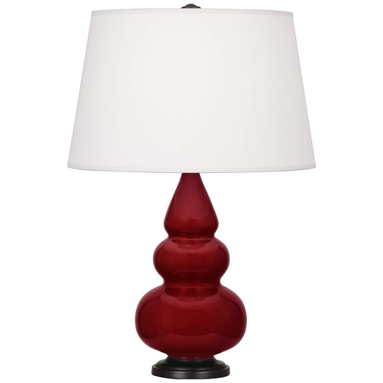 Image 1 Robert Abbey, Small Triple Gourd, Sangria Ceramic, Bronze, Accent Lamp