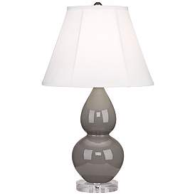 Image1 of Robert Abbey Smokey Taupe Double Gourd Ceramic Table Lamp