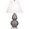 Robert Abbey Smokey Taupe Double Gourd Ceramic Table Lamp