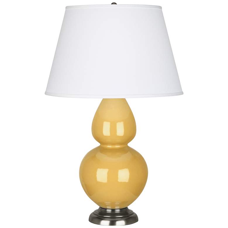 Image 1 Robert Abbey Sunset Yellow 31 inch Double Gourd Ceramic Table Lamp