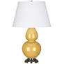 Robert Abbey Sunset Yellow 31" Double Gourd Ceramic Table Lamp