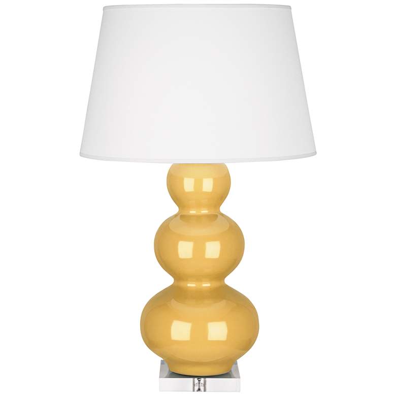 Image 1 Robert Abbey Sunset Yellow Triple Gourd Ceramic Table Lamp
