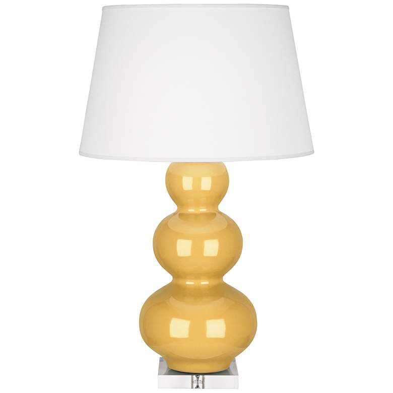 Image 1 Robert Abbey Sunset Yellow Triple Gourd Ceramic Table Lamp