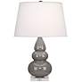 Robert Abbey Taupe Triple Gourd Ceramic Table Lamp