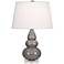 Robert Abbey Taupe Triple Gourd Ceramic Table Lamp