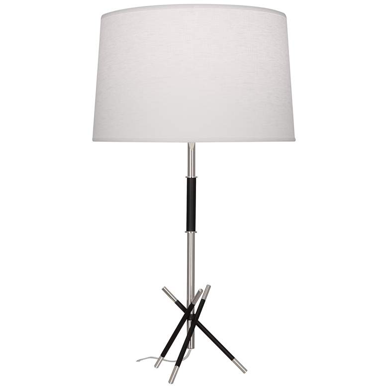 Image 1 Robert Abbey Thatcher 28 3/4" Black and Nickel Modern Stick Table Lamp