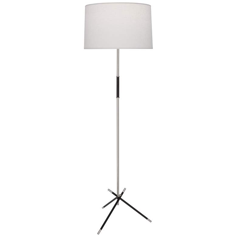 Image 1 Robert Abbey Thatcher 62 1/2" White and Brass Tripod Leg Floor Lamp